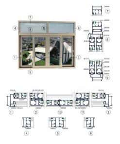 Cửa sổ lùa 4 cánh hệ A72