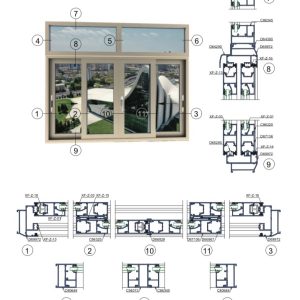 Cửa sổ lùa 4 cánh hệ A72