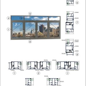 Cửa sổ mở quay 4 cánh A65