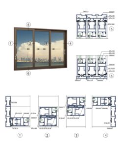 Cửa đi mở lùa 3 cánh hệ A115