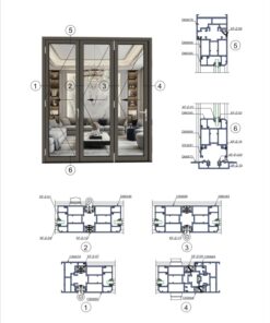 Cửa đi mở xếp trượt 3 cánh hệ AC80