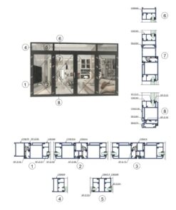 Cửa đi mở quay 4 cánh A65