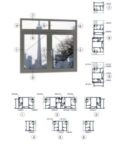 Cửa sổ mở quay 2 cánh A65