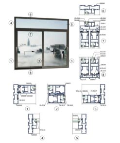 Cửa đi lùa 2 cánh hệ A115